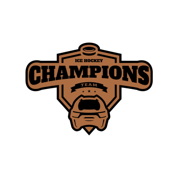 Champions Team Ice Hockey logo template Vignette
